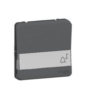 Bouton poussoir porte etiquette Mureva Styl Mécanisme composable IP55 IK08 Gris