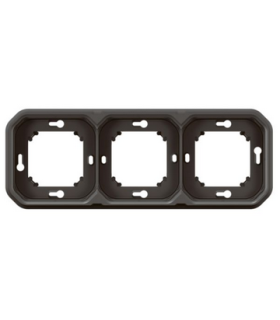 Plaque support 3 postes Plexo encastré horizontal ou vertical anthracite