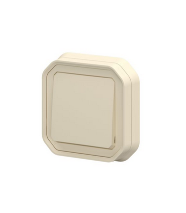 Interrupteur ou va-et-vient Plexo complet encastré avec griffes sable