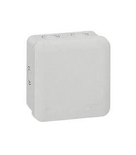 Boîte de dérivation carrée Plexo 7 entrées pour presse-étoupe 80x80x45mm Gris