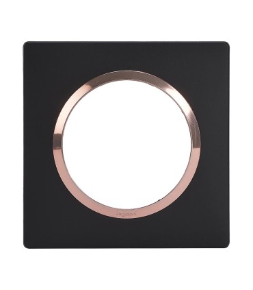 Plaque carrée Dooxie 1 poste finition noir bague cuivre
