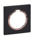 Plaque carrée Dooxie 1 poste finition noir bague cuivre