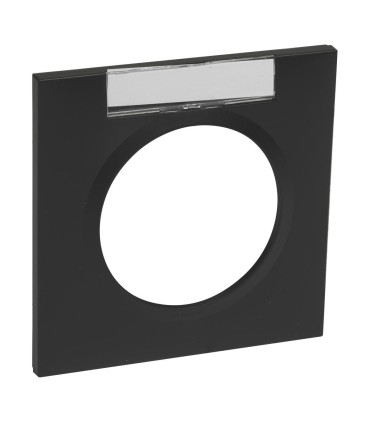 Plaque carrée Dooxie 1 poste Noir velours avec porte-étiquette