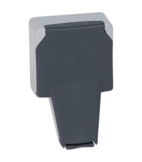 Prise étanche 2P+T avec volet IP66 fiche engagée Plexo composable 16A 250V Gris