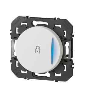 Poussoir lumineux Dooxie avec marquage cadenas à équiper d'un voyant - blanc