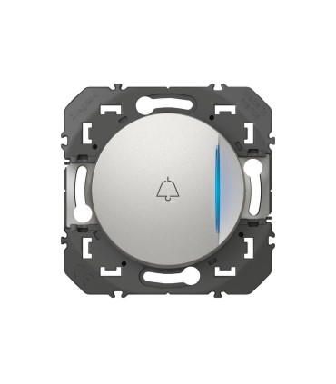 Poussoir simple Dooxie avec voyant lumineux marquage sonnette  finition alu