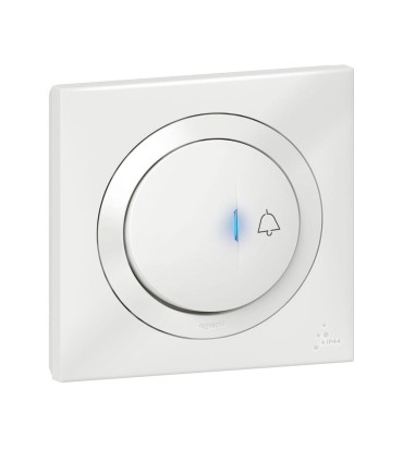 Poussoir  Dooxie lumineux marquage cadenas IP44 6A plaque carrée blanche