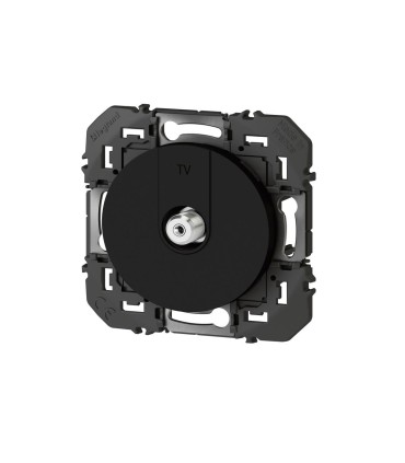 Prise TV typeF à visser Dooxie noir