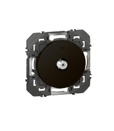Prise TV typeF à visser Dooxie noir