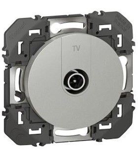 Prise TV simple étoile blindée Dooxie finition alu