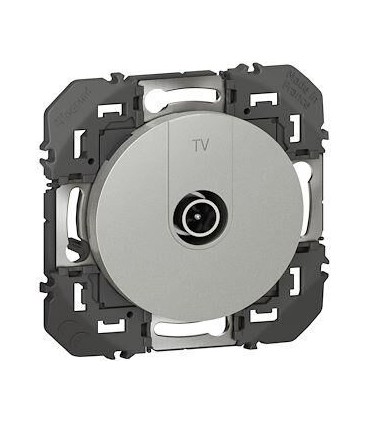 Prise TV simple étoile blindée Dooxie finition alu
