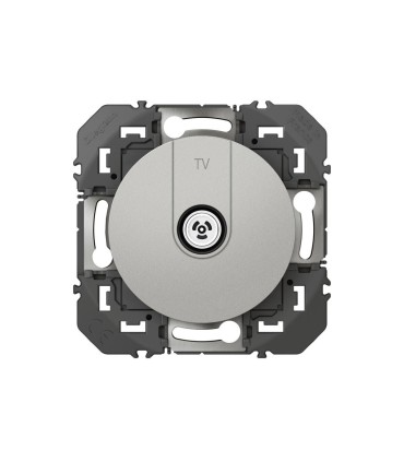 Prise TV simple étoile blindée Dooxie finition alu