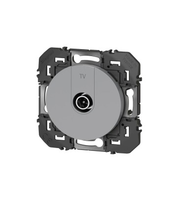 Prise TV simple étoile blindée Dooxie finition alu