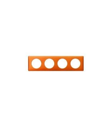 Plaque de finition Céliane Collection Métal 4 postes finition Orange Snake