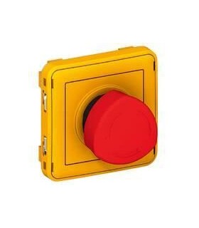 Coup de poing d'urgence poussoir déverrouillage 1/4 tour étanche Plexo IP55