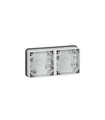 Boîtier étanche Plexo IP66 composable 2 postes horizontaux gris