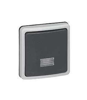 Poussoir étanche à voyant Plexo NO+NF IP66 composable 6A 250V Gris