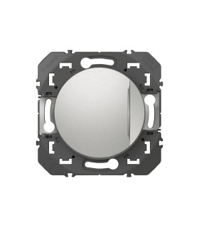 Interrupteur ou va-et-vient avec voyant lumineux Dooxie 10AX 250V~ enjoliveur Aluminium