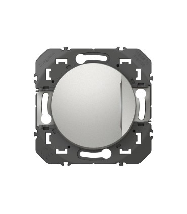 Poussoir Dooxie avec voyant lumineux  6A 250V~ finition alu