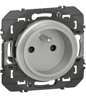Prise Dooxie easyréno 2P+T faible profondeur  16A finition alu