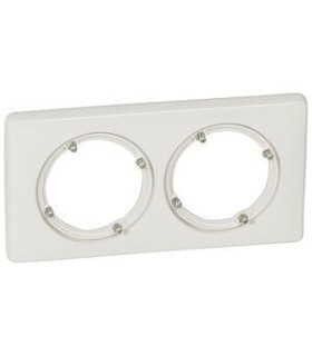 Plaque Céliane IP44 2 postes - Blanc