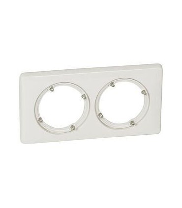 Plaque Céliane IP44 2 postes - Blanc