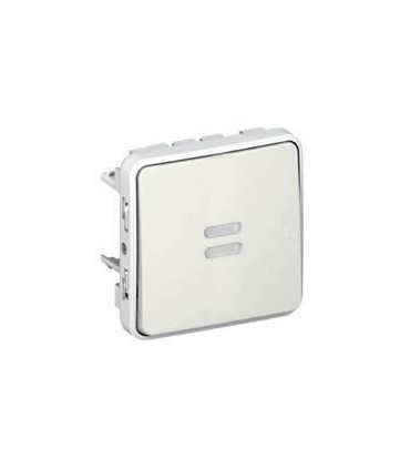 Interrupteur ou va-et-vient témoin Plexo composable IP55 10AX enjoliveur blanc et lampe 230V