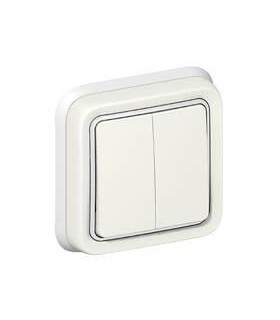 Double Interrupteur va et vient Plexo complet encastré blanc 10A IP 55