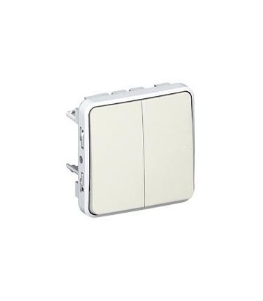 Double bouton poussoir composable Plexo blanc