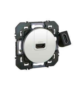 Prise HDMI 2.0 Type A Dooxie pré-connectorisée finition alu