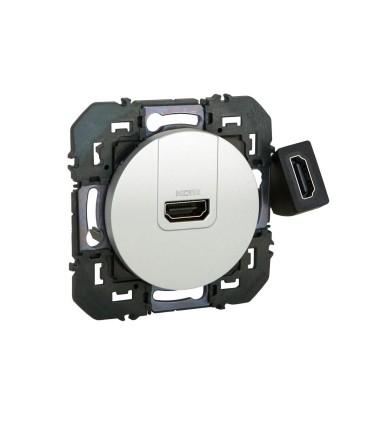 Prise HDMI 2.0 Type A Dooxie pré-connectorisée finition alu
