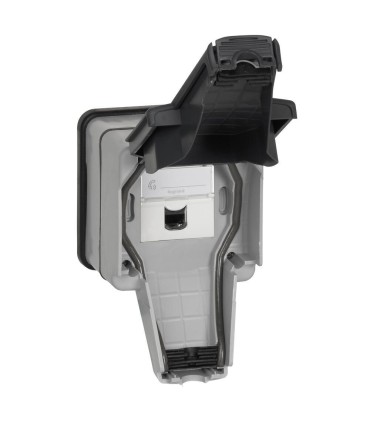 Prise RJ45 Plexo étanche catégorie 6 FTP IP66 complète gris