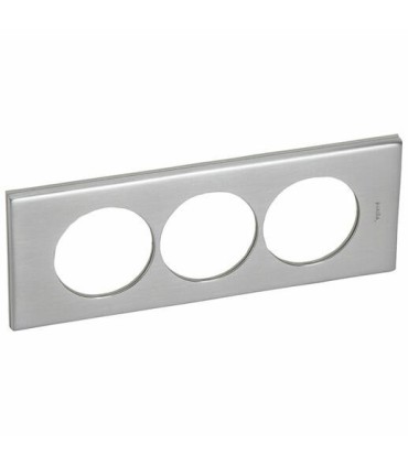 PLAQUE Céliane 3 POSTES 57MM INOX BROSSE
