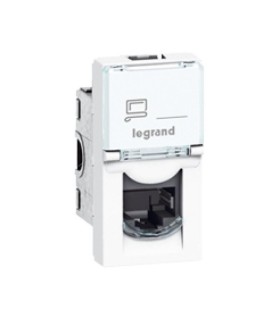 Prise RJ11 Mosaic 4 contacts  1 module - blanc