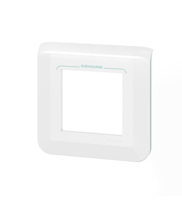 Plaque de finition Mosaic antimicrobien pour 2 modules blanc