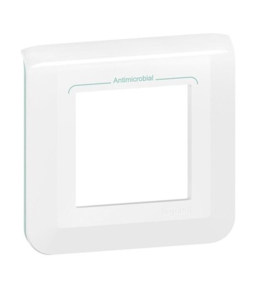 Plaque de finition Mosaic antimicrobien pour 2 modules blanc