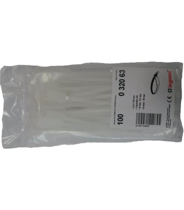 100 Colliers Colring Legrand incolores denture intérieure avec identification largeur 4,6 mm longueur 180mm