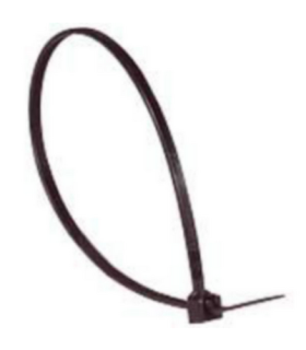 100 Colliers Colring noir denture intérieure largeur 4,6mm - longueur 280mm