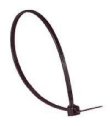 100 Colliers Colring noir denture intérieure largeur 4,6mm - longueur 280mm