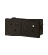 Double prise 2P+T Surface Mosaic Link raccordement latéral 4 modules - noir mat