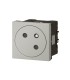 Prise 2P+T Mosaic Surface Link raccordement latéral 2 modules alu