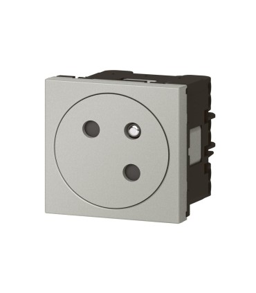 Prise 2P+T Mosaic Surface Link raccordement latéral 2 modules alu