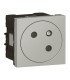 Prise 2P+T Mosaic Surface Link raccordement latéral 2 modules alu