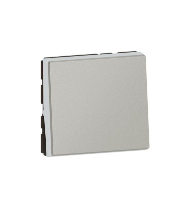 Poussoir ou poussoir inverseur Mosaic Easy-Led 6A 250V 2 modules alu