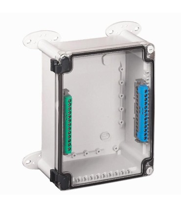 Boîtier industriel plastique IP55 IK07 310x240x124mm avec couvercle transparent GRIS