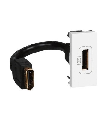 Prise Mosaic Display port préconnectorisée 1 module blanc