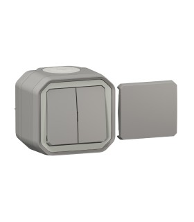 Transformeur réversible Plexo complet saillie gris / Legrand