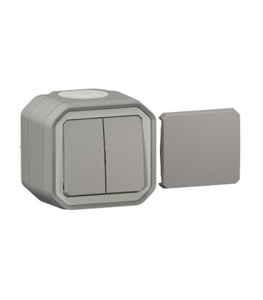 Transformeur réversible Plexo complet saillie gris / Legrand