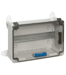 Boîtier industriel plastique IP55 IK07 180x140x86mm avec couvercle transparent RAL7035