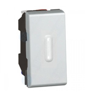Interrupteur Mosaic va-et-vient à voyant LED 1 module 10 AX aluminium